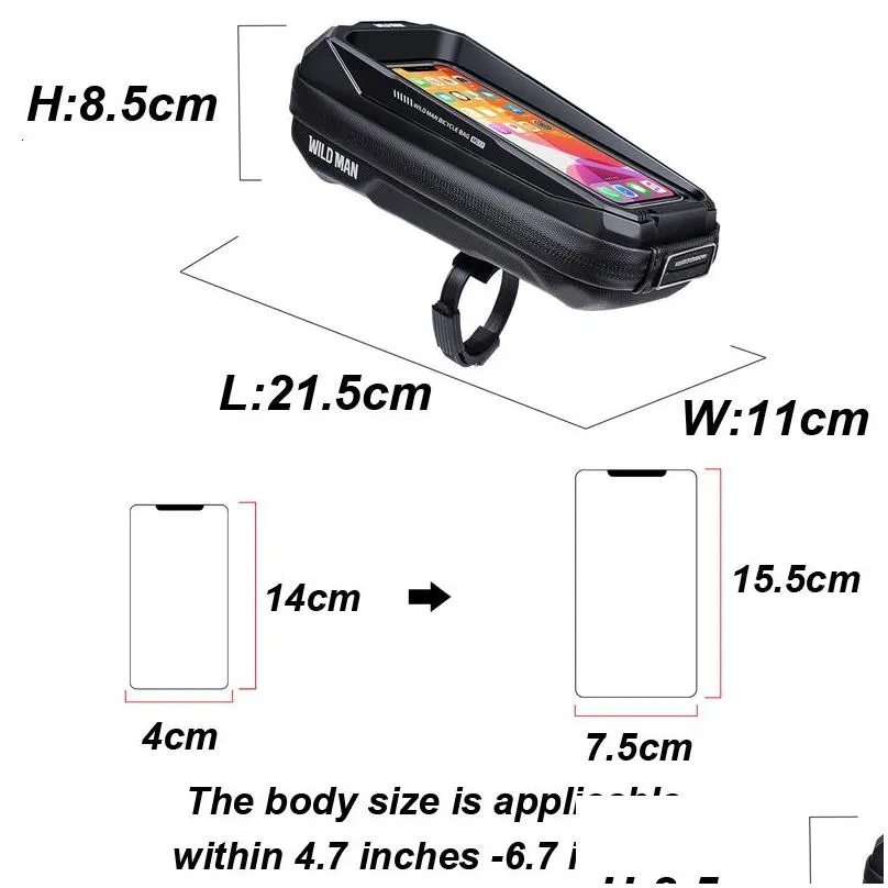 panniers bags bicycle phone holder mount bike support case handerbar waterproof frame top tube mtb tools accessories wild man 221128