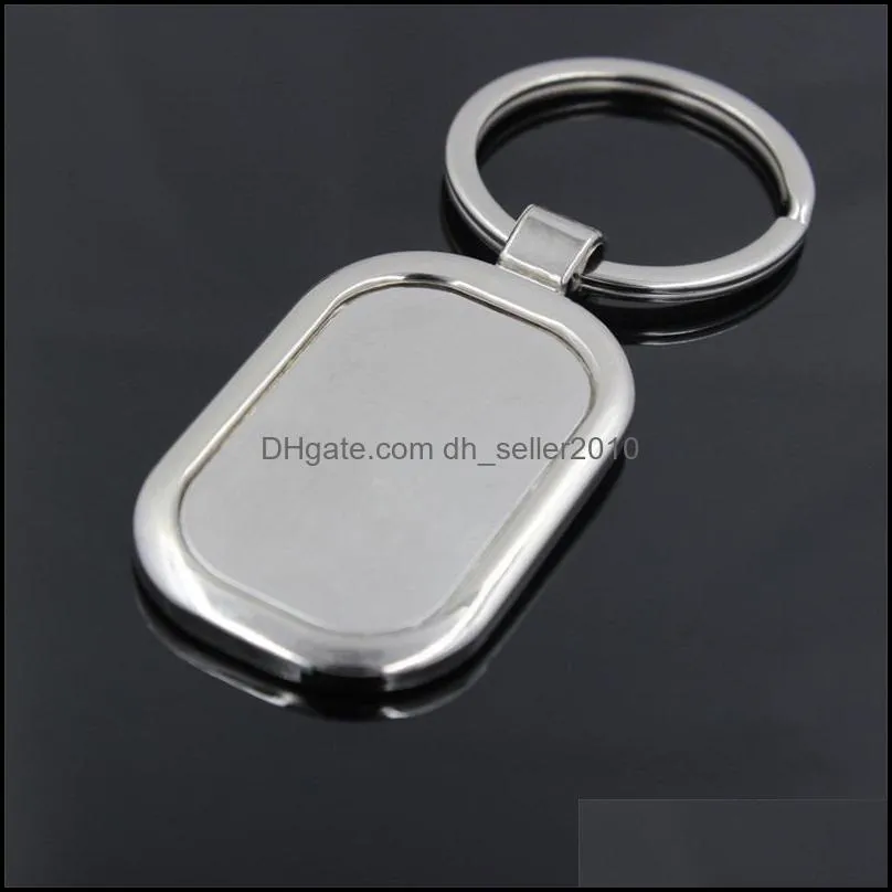 Stainless Steel Key Ring Metal Blank Tag keychain new creative Advertising Custom LOGO Keyrings for promotion Gifts96 Q2