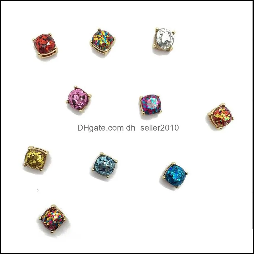 Design Square Glitter Sweet Earring Stud, Party Cute Earrings, Elegant Ear ring Factory 629 T2