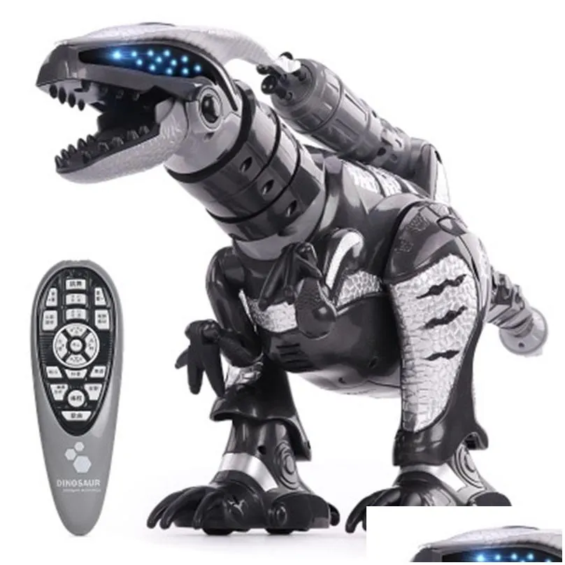 rc dinosaur tyrannosaurus rex animal remote control sounds dinobot electric walking animals toy music light spray kids toy 201210