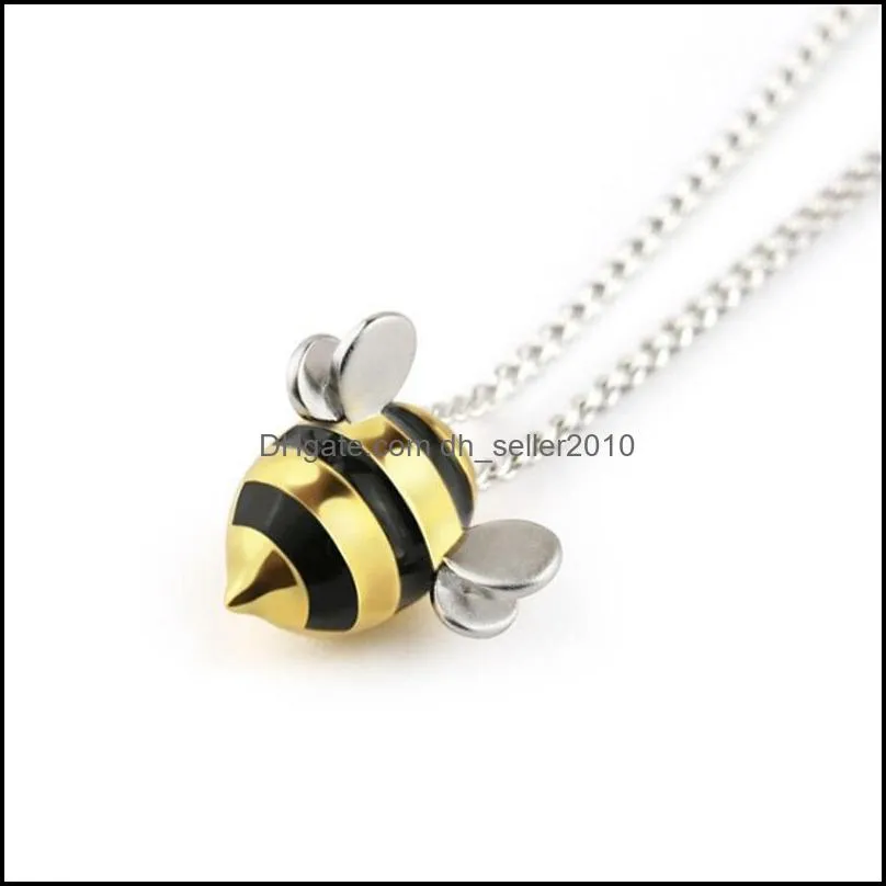 925 Sterling Silver Jewelry Wholesale Korean Fashion Cute Bee Exquisite Creative Female Personality Pendant Necklaces