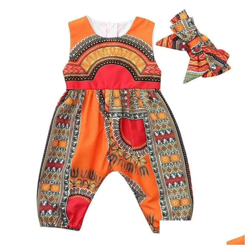 jumpsuits toddler kids jumpsuit baby girl outfits summer clothes african print sleeveless romper suit for girls children clothing
