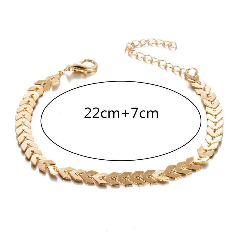 bohemian gold color arrow anklets leg bracelet for women vintage yoga beach anklet summer style sandals brides shoes barefoot