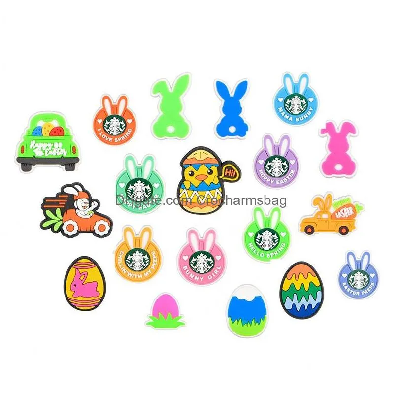 Wholesales Happy Spring Hot Sales Easter Egg New Rabbit Encanto Croc Shoe Charms