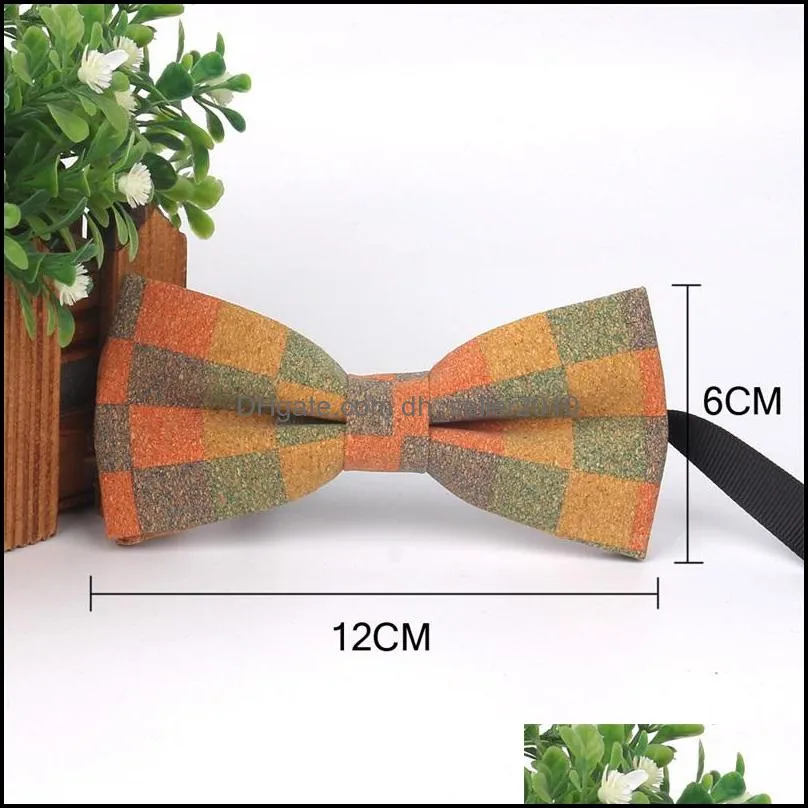 Wood Bow Ties For Men Novelty Male Bark Grain Bowtie Wedding Party Man Neck Wear Accessories Gifts Tie 3639 Q2