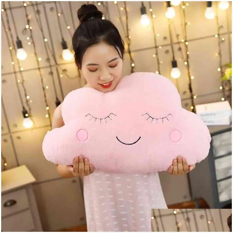 plush sky pillows emotional moon star cloud shaped pillow pink white grey room chair decor seat cushion 210804