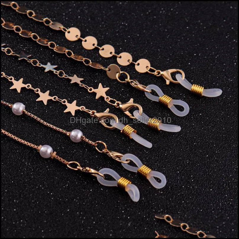 mask chain simple copper gold-plated glasses chain anti-slip drop-proof face mask necklace holder glasses lanyard