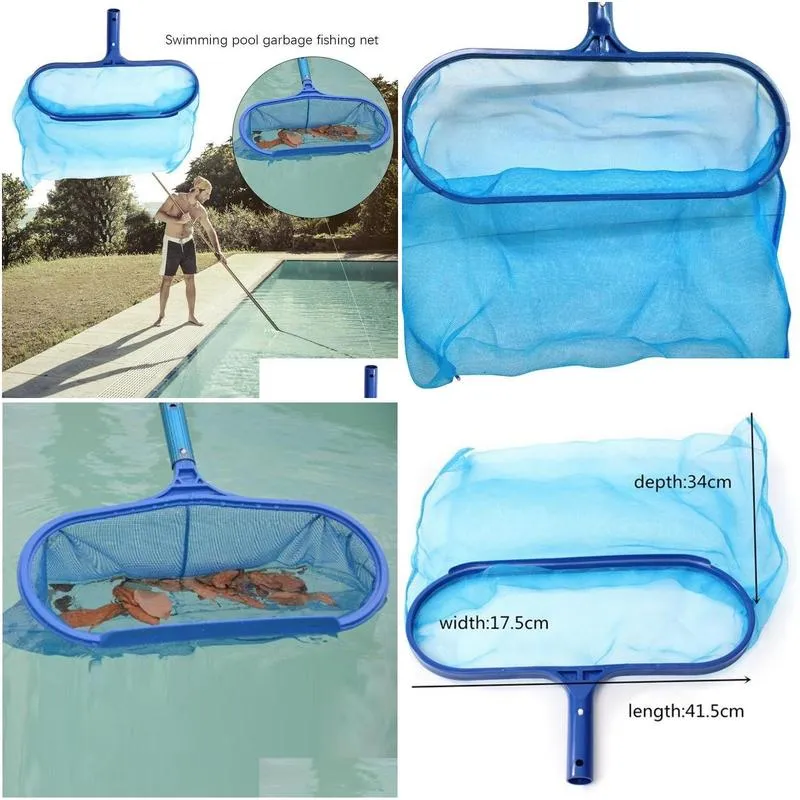 1pc swimming pool salvage net leaf blower fine mesh professional skimmer cleaning rake clean supplies 220622