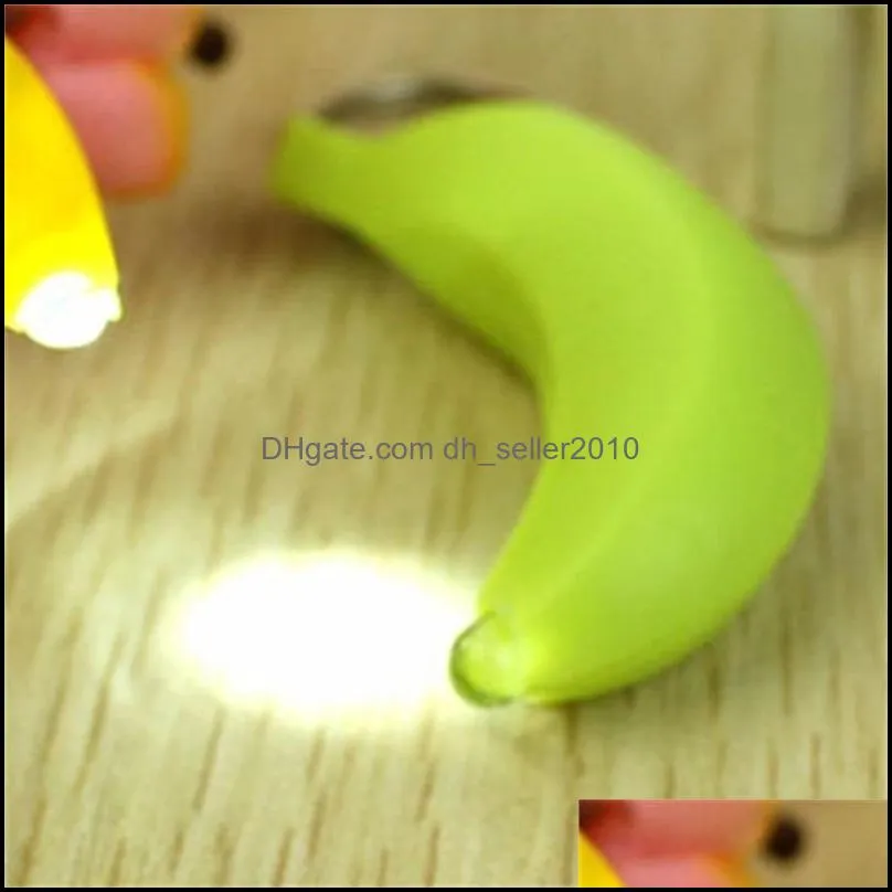 6x2cm Mini Led light Flashlight Banana Key Rings Creation Safe Bag Phone Car Pendant Keychain XMAS Toys Gifts 3354 Q2