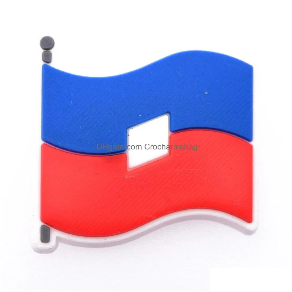 Puerto Rico Flag Shoes Charm for Croc Decoration Latina Shoess Charmss Wholesale Waving Flags Shoe Charms for Gifts