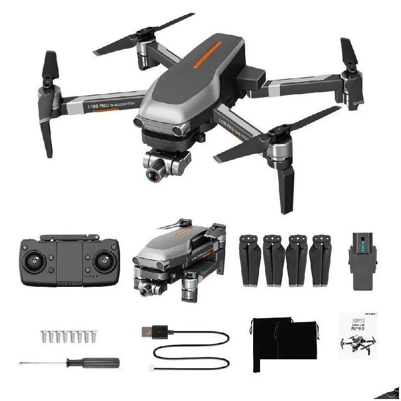 electric/rc aircraft l109pro/l109 drone with gps 4k quadcopter mechanical two-axis anti-shake 5g wifi fpv hd esc camera brushless quadcopter dron