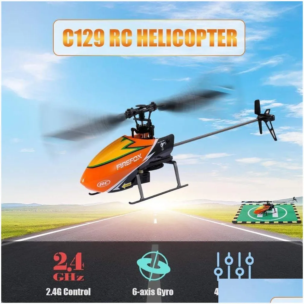 intelligent uav c129 rc helicopter 4 channel 2 4ghz 6 axis gyroscope airless flight remote control aircraft for adults and children