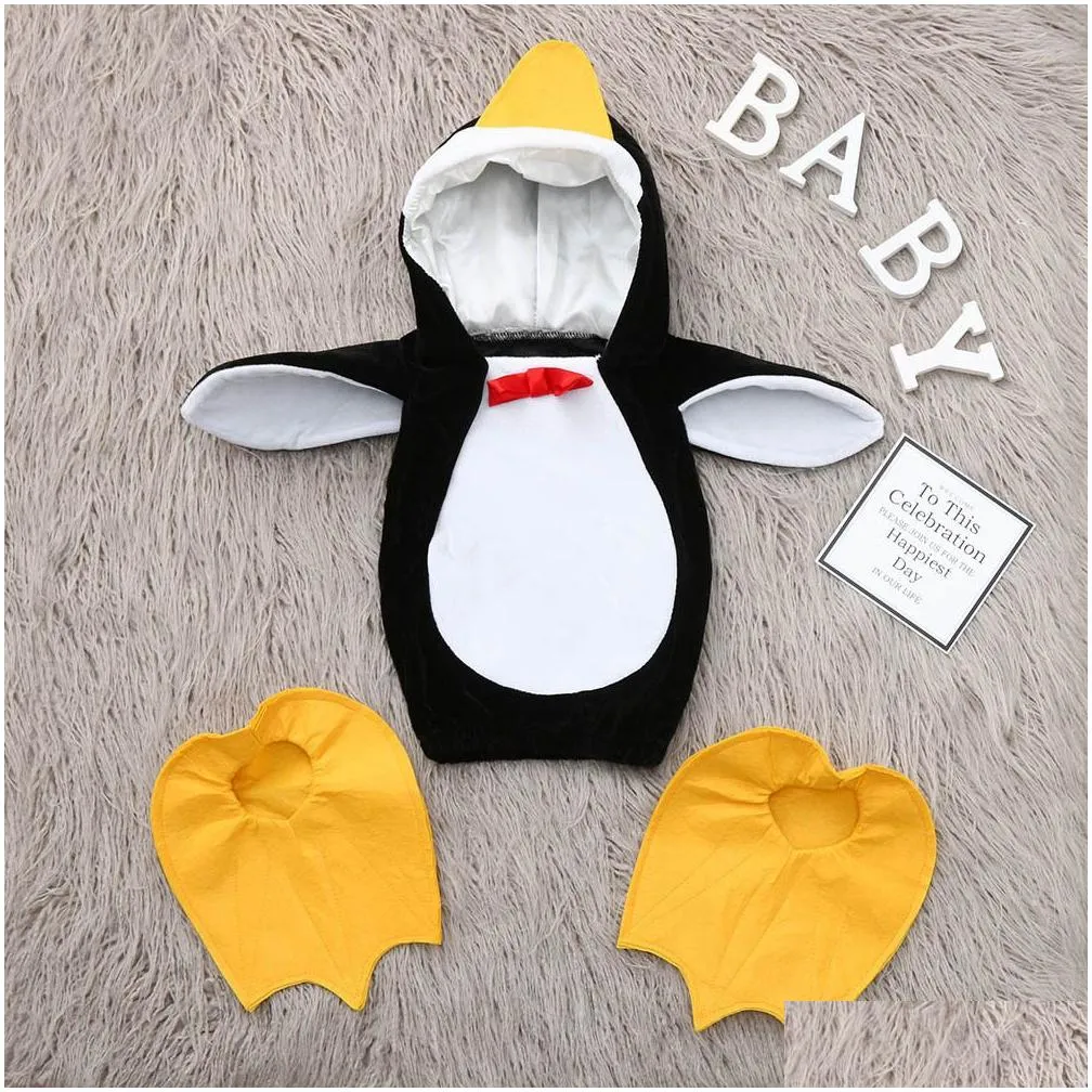 baby boys girls carnival halloween costume romper kids clothes set toddler cosplay penguin jumpsuits infant cute clothes lr1 201127