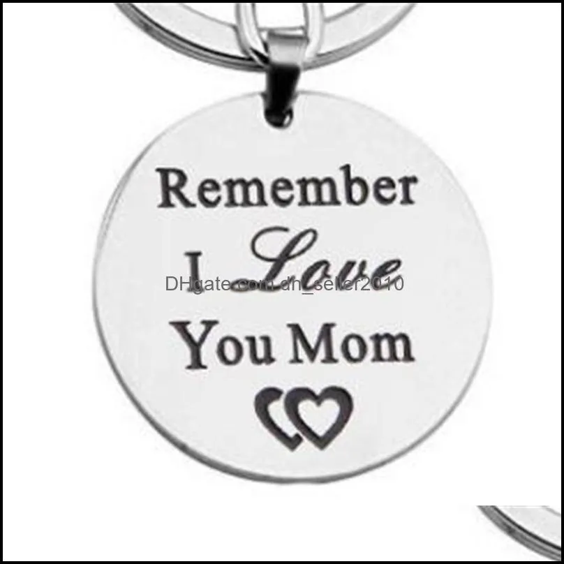 Originality Keychains Letter Key Buckle Pendant Keys Chain Remember I Love You Dad Mom Stainless Steel 4 5yb Y2