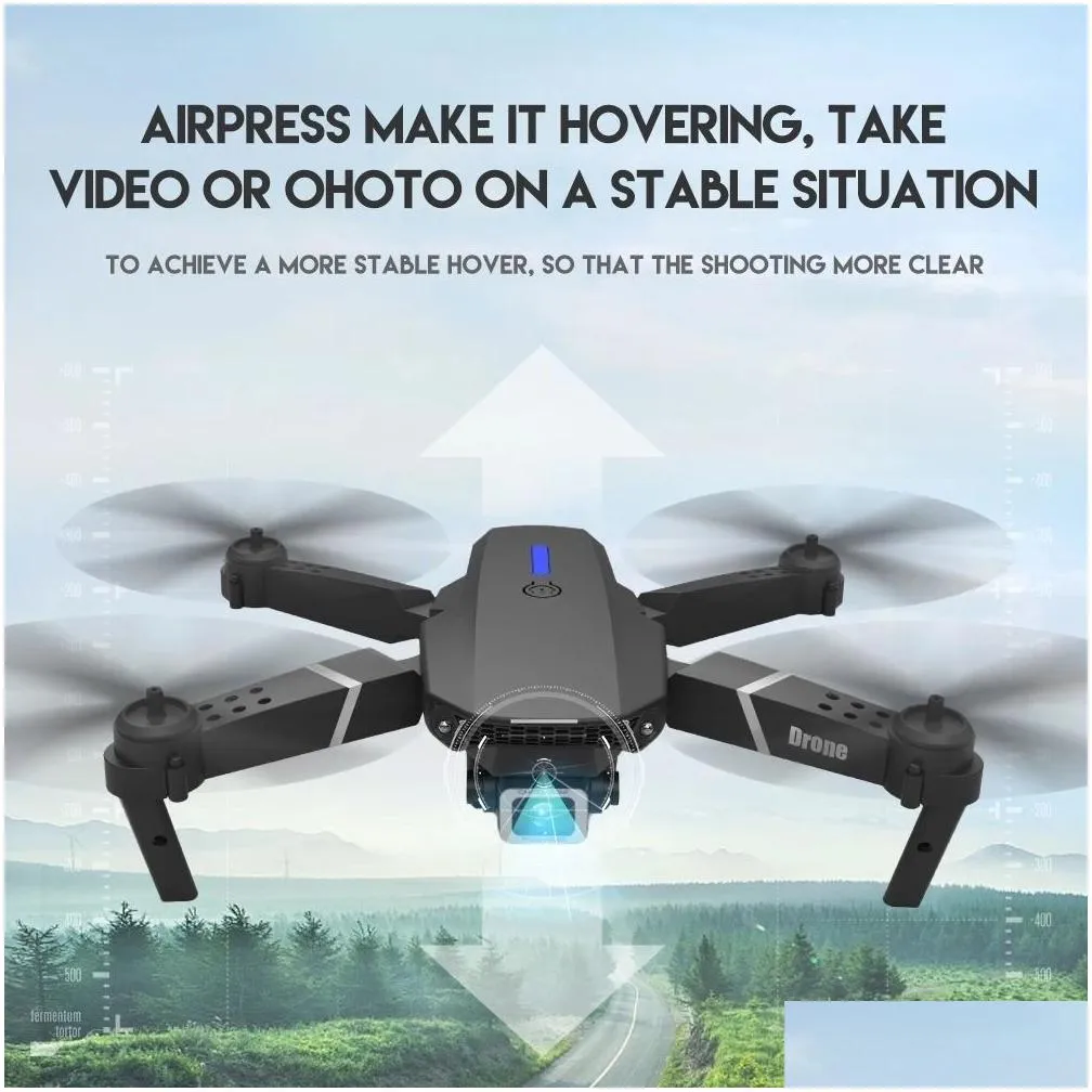 lsrc quadcopter drone electric/rc aircraft e525 hd 4k 1080p camera and wifi fpv height maintaining rc foldable gift toy 201208