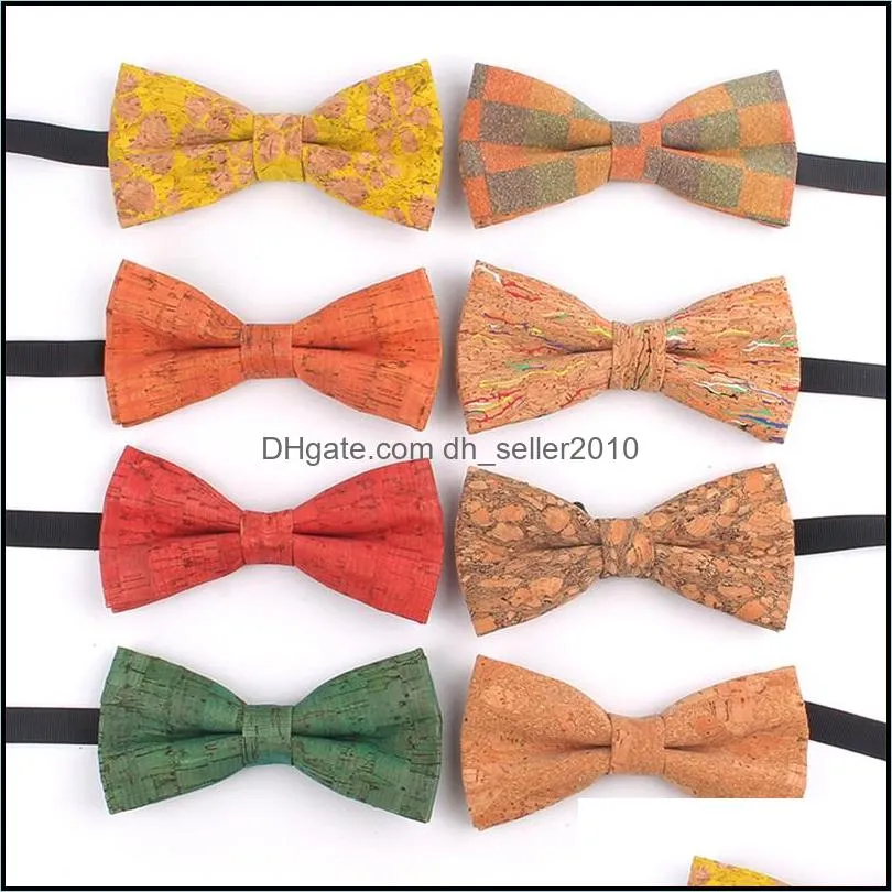 Wood Bow Ties For Men Novelty Male Bark Grain Bowtie Wedding Party Man Neck Wear Accessories Gifts Tie 3639 Q2