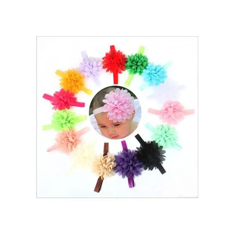 hair accessories ins explosion childrens band handmade chiffon flower head baby headband hairpinhair