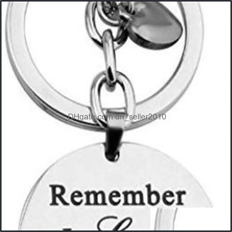 Originality Keychains Letter Key Buckle Pendant Keys Chain Remember I Love You Dad Mom Stainless Steel 4 5yb Y2