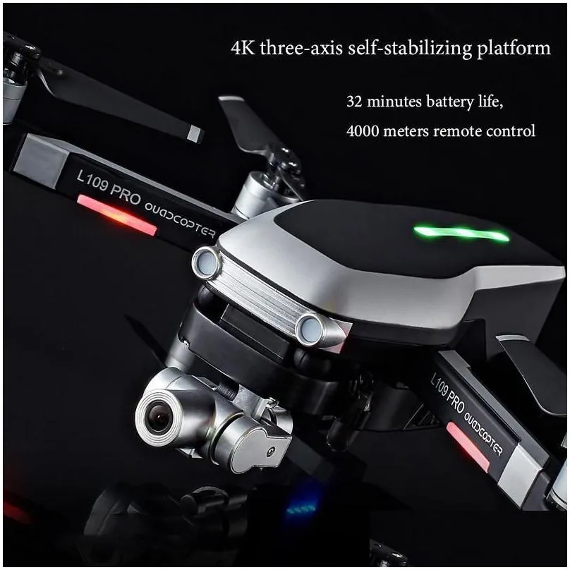 electric/rc aircraft l109pro/l109 drone with gps 4k quadcopter mechanical two-axis anti-shake 5g wifi fpv hd esc camera brushless quadcopter dron