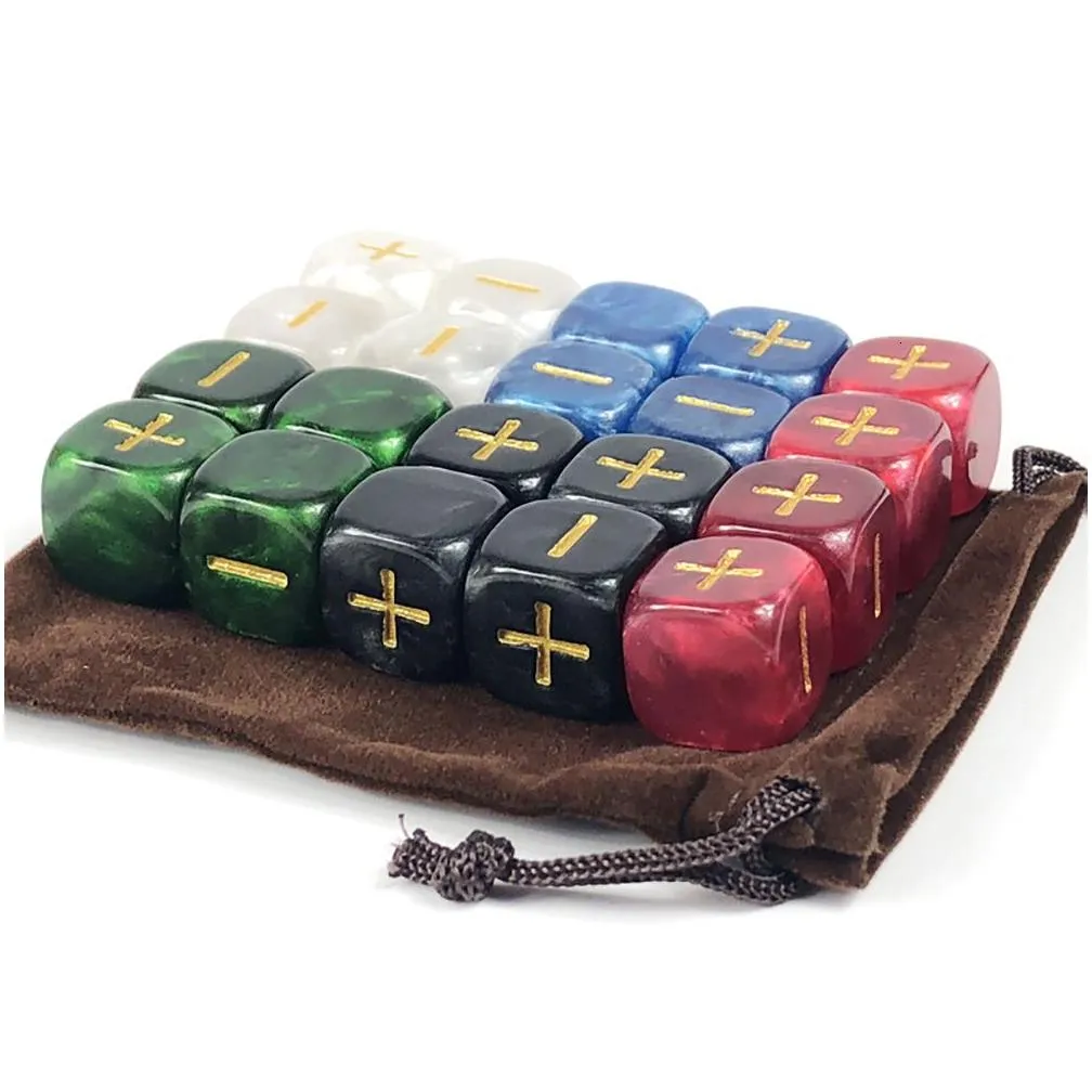 outdoor games activities fate dice with bag 20pcs for board game -gold ink tabletop game desk game 230711