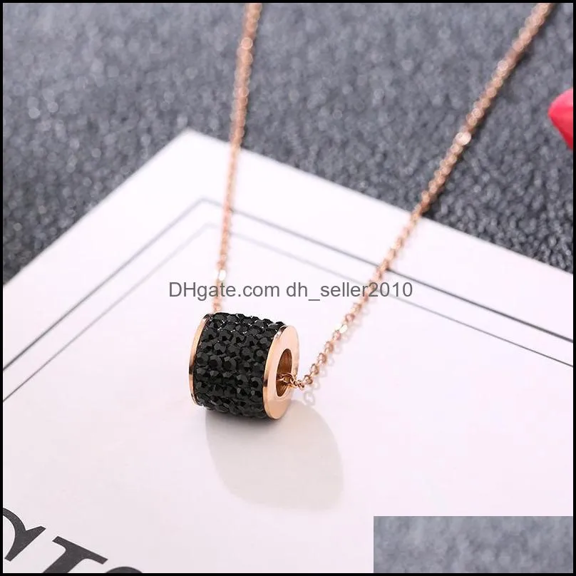 Full diamond small waist titanium steel necklace versatile short women`s Pendant clavicle chain neck gold accessories