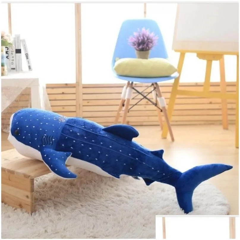 50-150cm style blue shark plush toys big fish cloth doll whale stuffed plush sea animalschildren birthday gift t191019