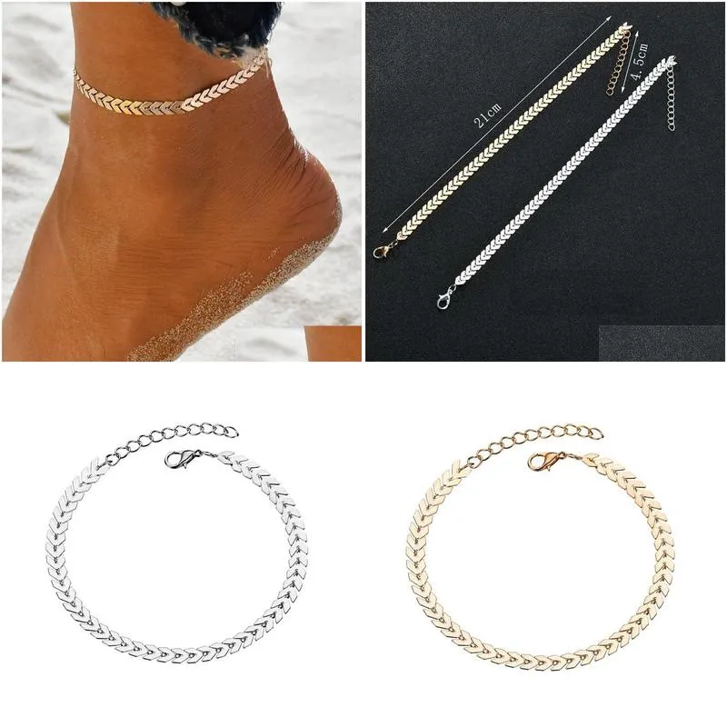 bohemian gold color arrow anklets leg bracelet for women vintage yoga beach anklet summer style sandals brides shoes barefoot