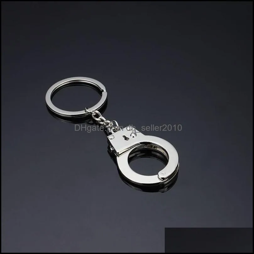 Creative Gift Personalized Simulation Handcuffs Metal Keychain Advertising Car Waist Key Ring Chain Pendant Accessories 1842 Q2
