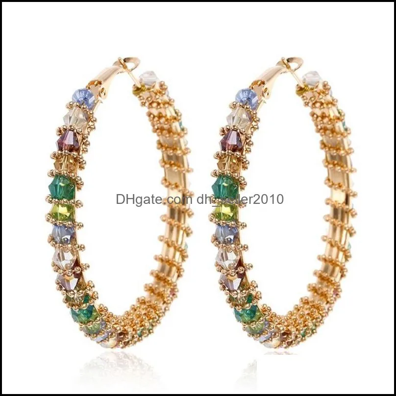 New Fashion Trendy Women Hoop Earrings Jewelry Yellow Gold Plated CZ Big Earrings Hoops for Girls Nice Gift