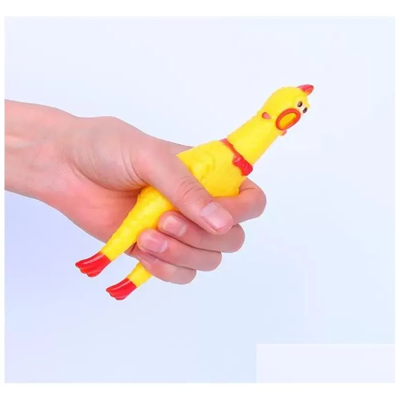 screaming chicken squeeze sound toy pet dog cat chews toy kids decompression funny tool rubber squeak squeaker puppy gift dh9871