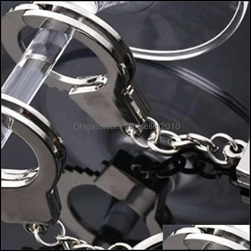 Creative Gift Personalized Simulation Handcuffs Metal Keychain Advertising Car Waist Key Ring Chain Pendant Accessories 1842 Q2