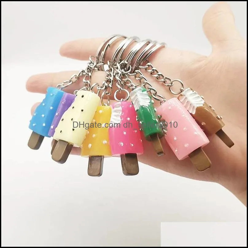 Creative fashion ice cream key chain bag handbag car key chain pendant wholesale