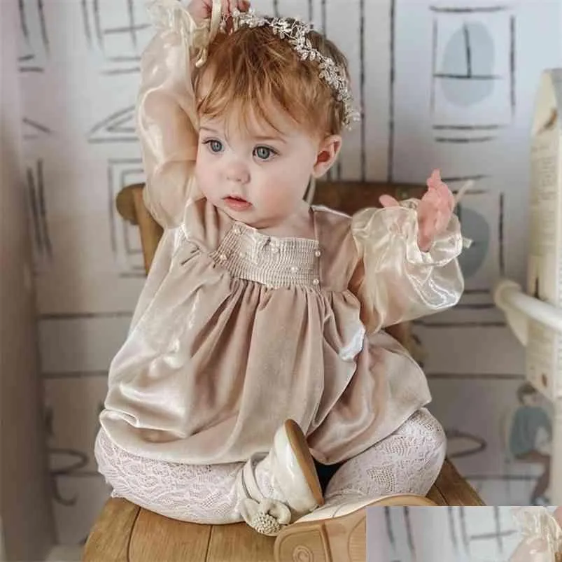 baby girl smocked romper infant smock handmade jumpsuit toddler girls vintage velvet rompers children spanish boutique clothes 210722