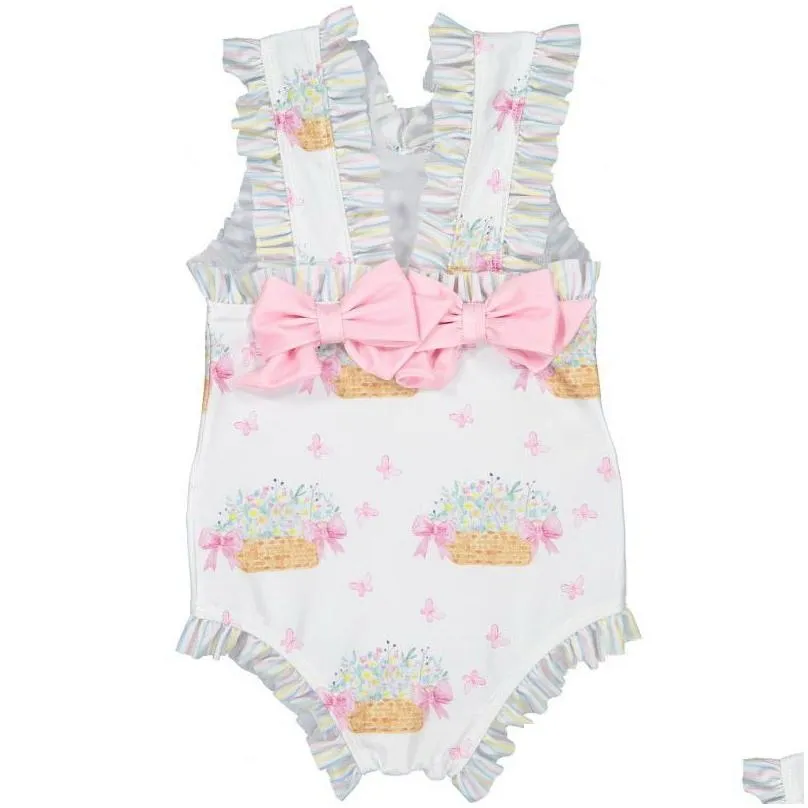 2020 summer girl swimwear with hat children cartoon giraffe bow kids cute swimsuit clothing 2-7y e60181