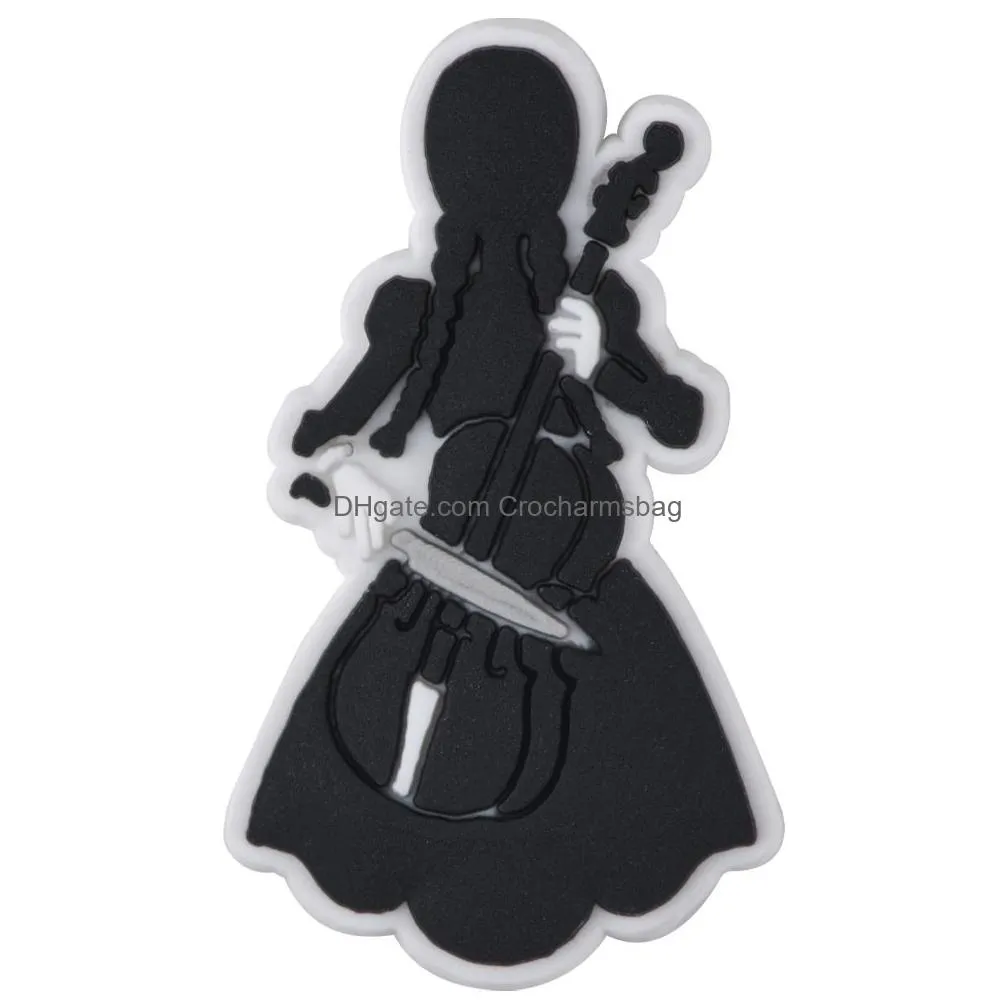 Wednesday Adams Family Enamel shoe charms I am Smiling Figure Girl Decoration Gift hot selling styles 