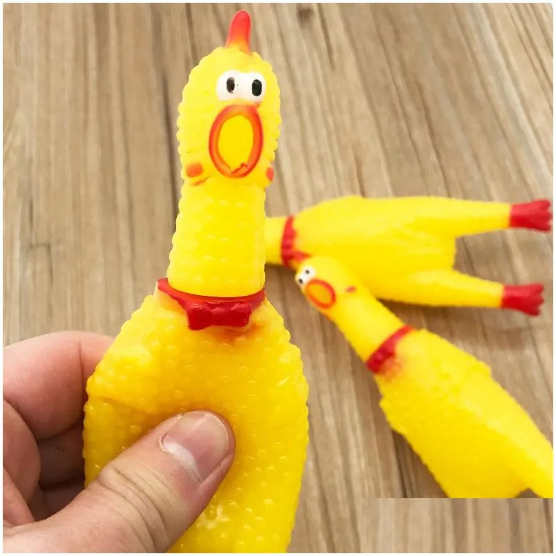 screaming chicken squeeze sound toy pet dog cat chews toy kids decompression funny tool rubber squeak squeaker puppy gift dh9871