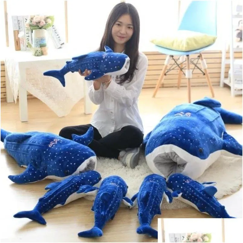 50-150cm style blue shark plush toys big fish cloth doll whale stuffed plush sea animalschildren birthday gift t191019