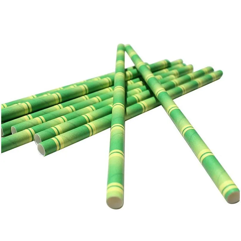 biodegradable bamboo paper straw bamboo straws eco-friendly 25pcs per lot party use bamboo straws disaposable straw dh86