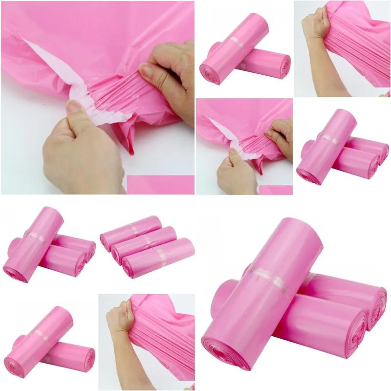 wholesale 100pcs/lot pink poly mailer 17x30cm express bag mail bags envelope/ self adhesive seal plastic bags pouch dh8575