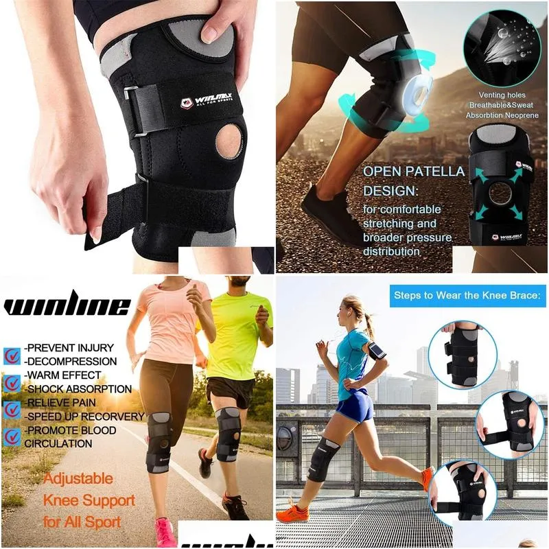 win.max gym knee support brace sleeve relieve leg arthritis meniscus tear knee strap pads open patella stabilizer protector 220621