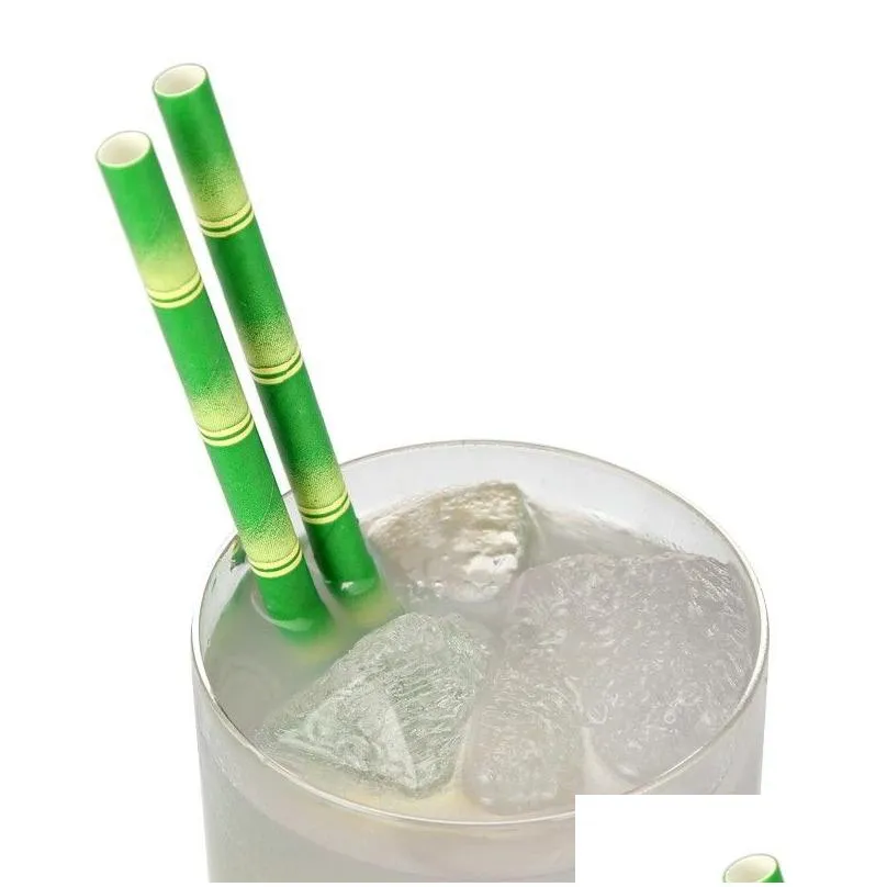 biodegradable bamboo paper straw bamboo straws eco-friendly 25pcs per lot party use bamboo straws disaposable straw dh86
