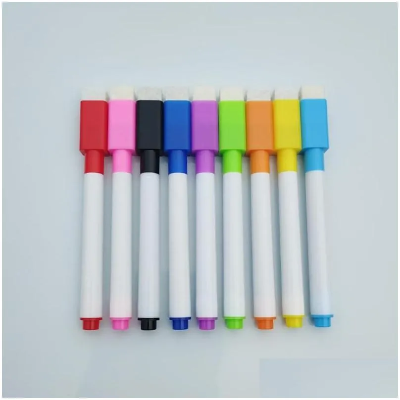 wholesale whiteboard marker magnetic whiteboard pen dry erase white board markers magnet pens built in eraser office school supplies