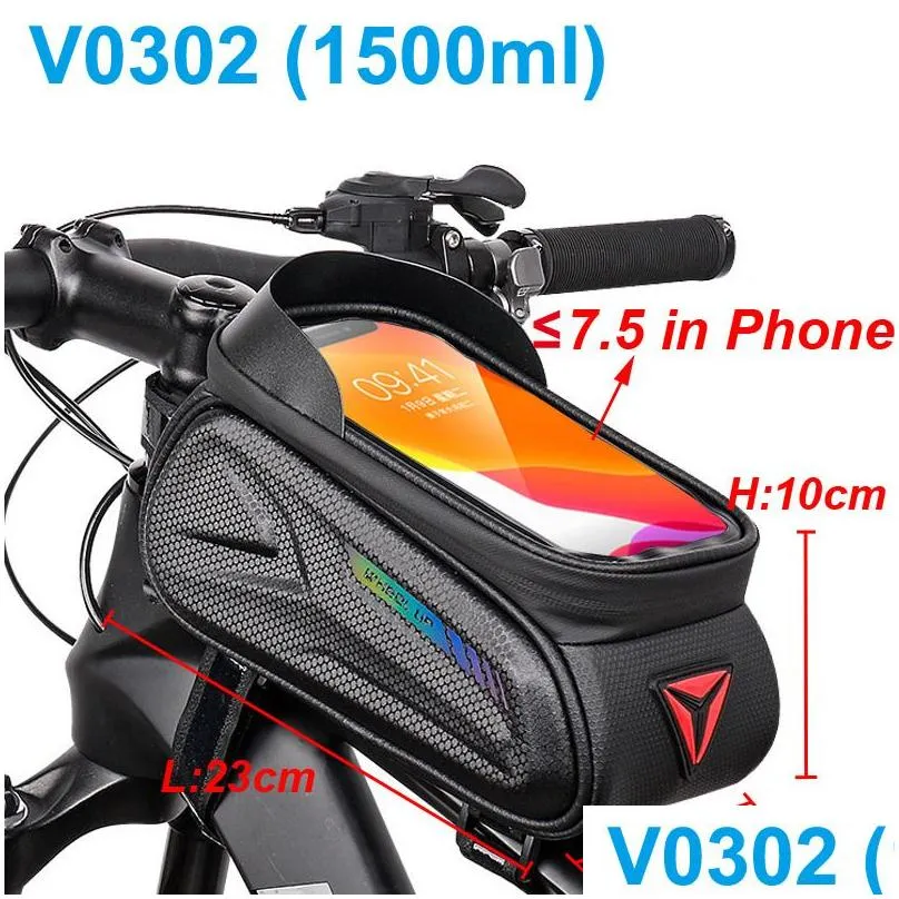 panniers bags bicycle phone holder mount bike support case handerbar waterproof frame top tube mtb tools accessories wild man 221128