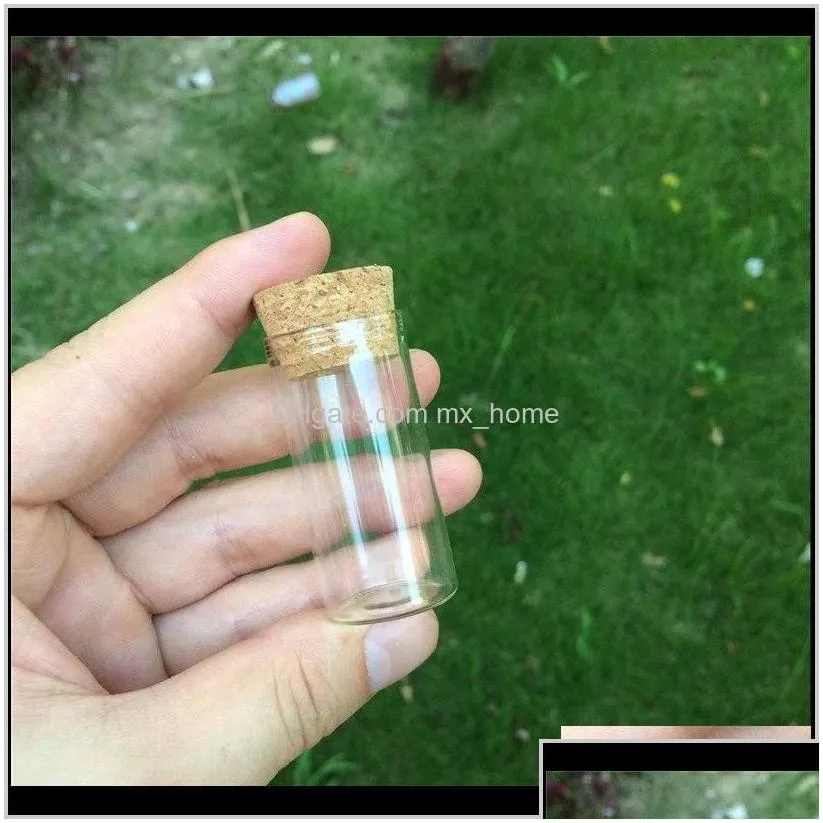 Storage Bottles 10Ml Small Test Tube With Cork Stopper Spice Bottles Container Jars 2440Mm Diy Craft Transparent Straight Glass Bottle Hha1550