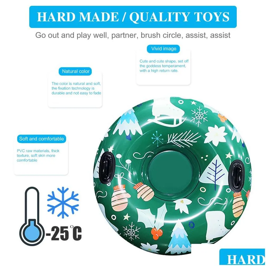 sledding inflatable ski ring winter circle with handle floated sled ing board pvc outdoor snow tube toy ing accessories 221114
