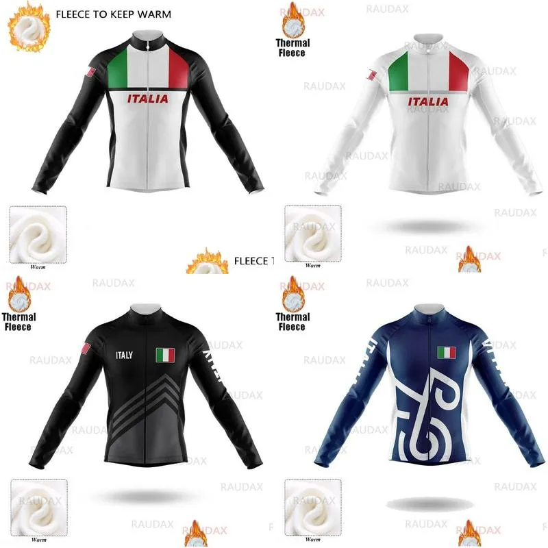 winter cycling jerseys 2022 italy team mountain bike bicycle cycling clothing men long sleeves ropa de ciclismo warm bike jacket