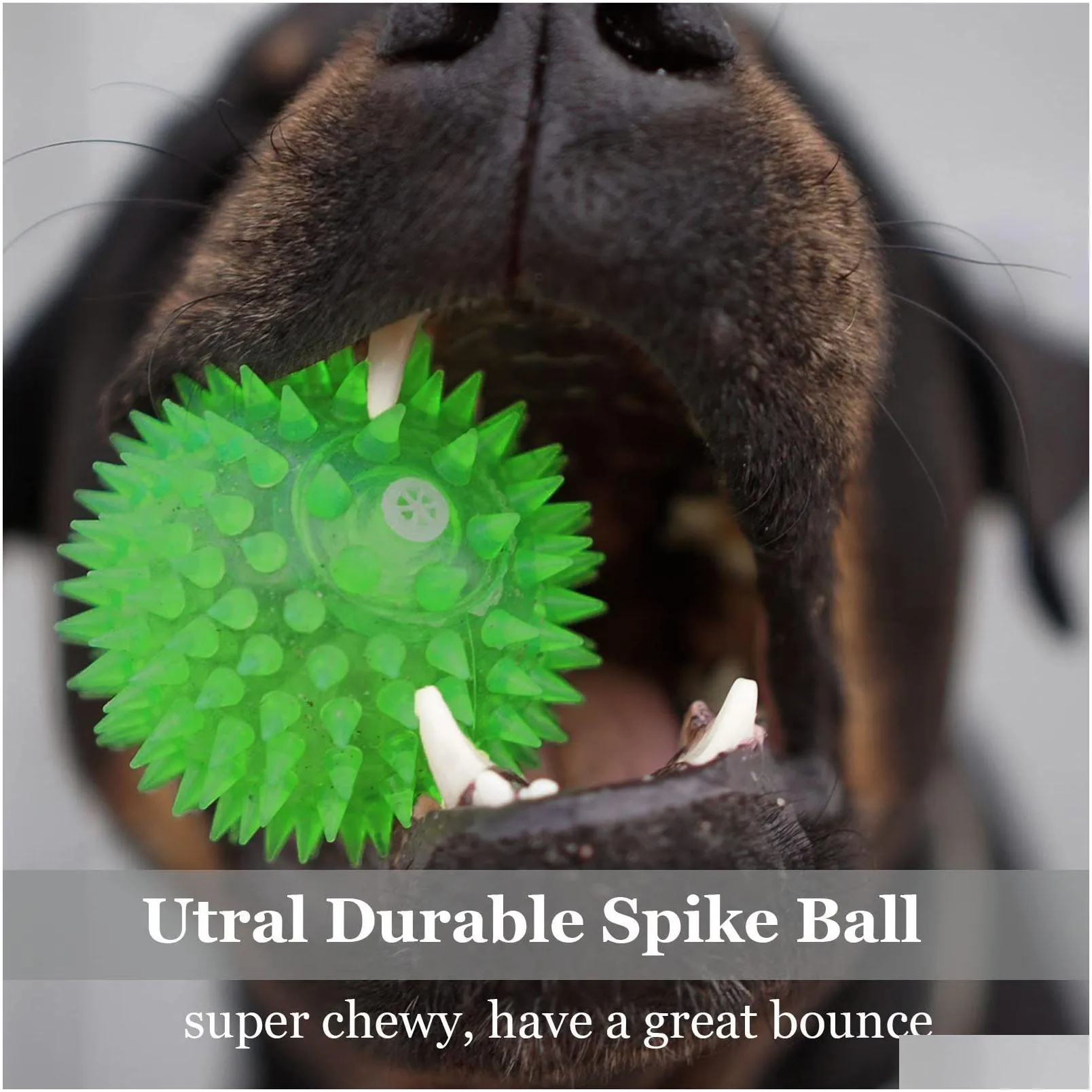 dog toys chews squeaky spiky balls cleans teeth and promotes dental gum health for your pet squeaker ball aggressive chewers s d soif