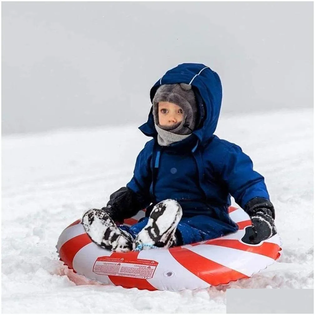 sledding inflatable ski ring winter circle with handle floated sled ing board pvc outdoor snow tube toy ing accessories 221114