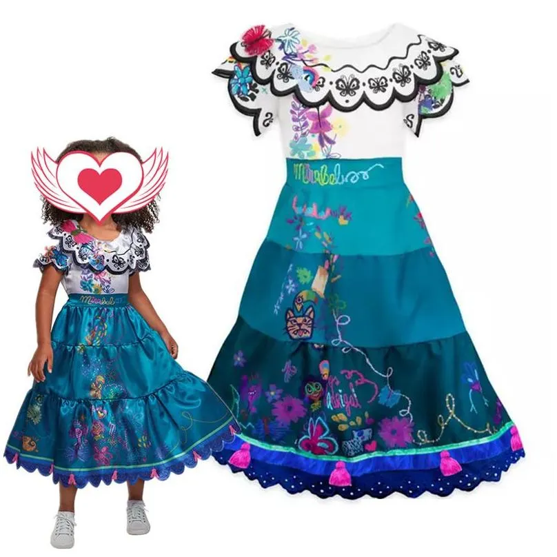 girls dresses 4 7 8 9 10 year charm encanto dress children halloween costume princess cosplay party christmas vestido infantil 230217