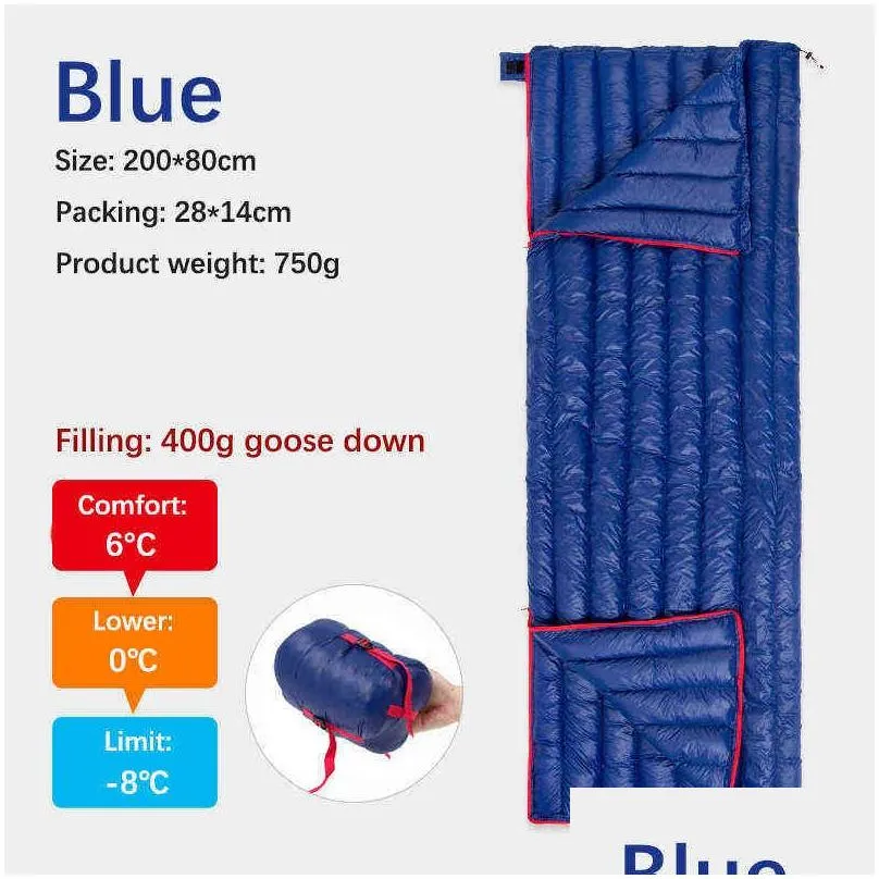 ultralight sleeping bags portable goose down sleeping bag waterproof splicable double sliping bag camping sleeping bag duvet 211229